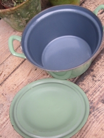 Emaille mooie groene braadpan