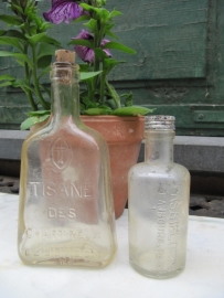 Antique French liqeur clear bell-shaped bottle