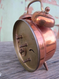 Geinig brocante koperen wekkertje