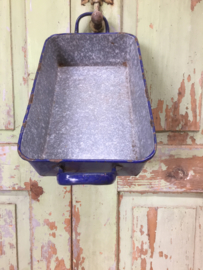 Brocante geëmailleerde braadslee