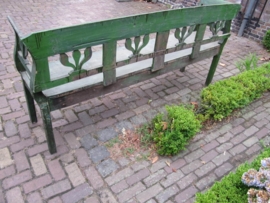 Green wooden bench
