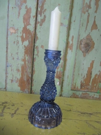 Glass candlestick purple / blue *