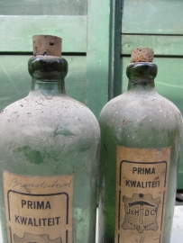 Brocante old bottles set of 2 pieces