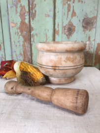 Brocante houten vijzel