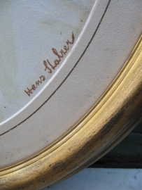 Old portrait in a beautiful oval list