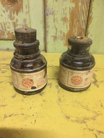 French old ink / color bottles