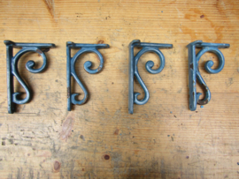 Antieke plankendragers  blauw geemailleerd