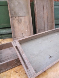 Old wooden flat box or tray