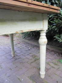 Wooden table with light chassis
