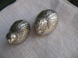 Brocante Peper en zout stel model Kwartel in zilverkleur