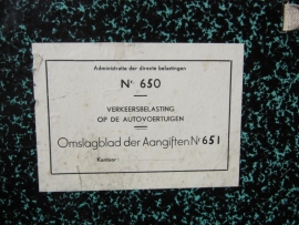 Brocante oude stofmap van de belastingen