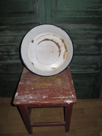 Brocante emaille witte schaal