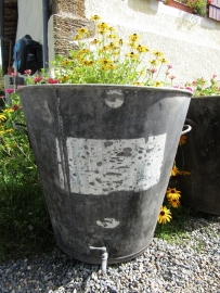 Franse oude zinken grote pot/teil