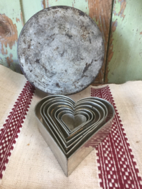 Set brocante hartjes in blik