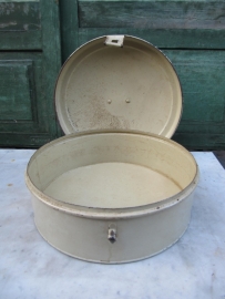 Brocante groot emaille vlaaienblik