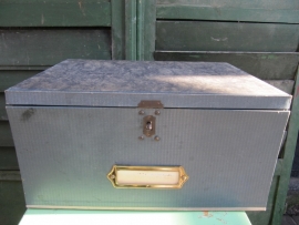 Very old archive green box with brass fittings