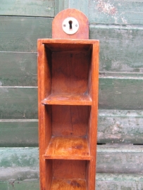 Brocante houten speelkaarten houder