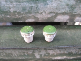 Very nice old porcelain salt and pepper couple