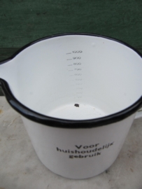 Brocante white enamel liter size