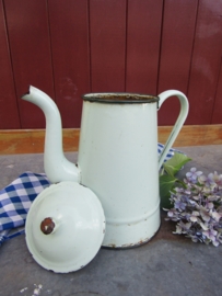 Brocante emaille koffiekan