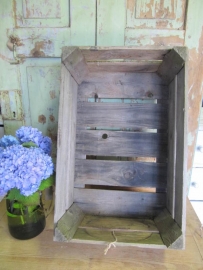 Oude houten veilingkist