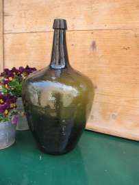Antique green conical flask