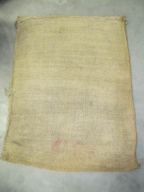 Old burlap sack with inscription