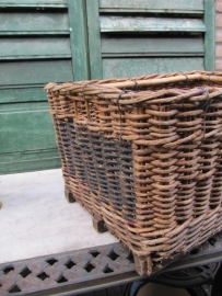 Brocante large reinforced willow basket.
