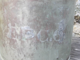 Old French zinc pot with copper lid