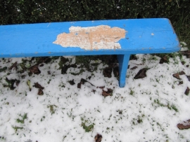 Old brocante cute blue Swedish Bank