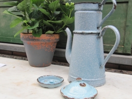 Franse emaille brocante koffiekan