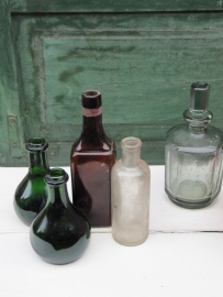 Brocante glass jar bottle with 10 facets