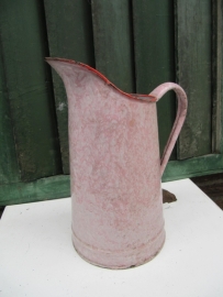 Frans brocante roze gewolkte emaille kan