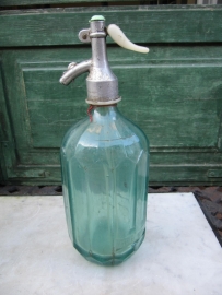 Flea green seltzer bottle with facets