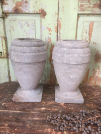 Set antieke stenen potten