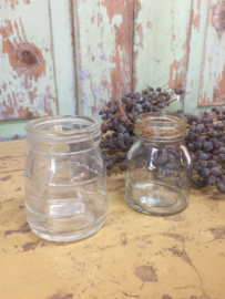Set of 2 old glass pots