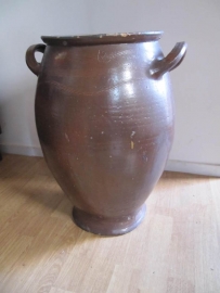 Old large stoneware flower or sauerkraut pot