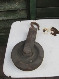 Old metal pulley