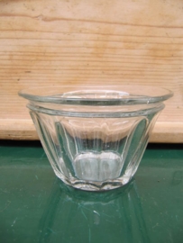 Antieke glazen brede jampotten (set van 2)