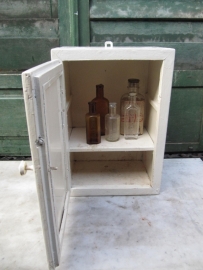 Beautiful old white medicine cabinet with mirror