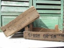 Old auction box labeled "greenhouse vegetables"