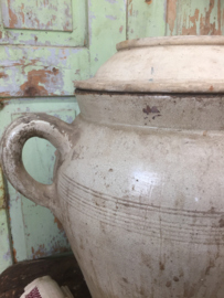 Antieke Franse grote aardewerk pot
