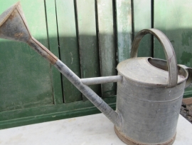 Old zinc watering can