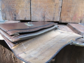 Old waiter purse, real leather