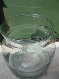 Oude hongaarse glazen pot leuk laag model