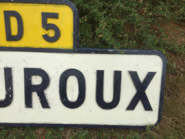Oud Frans emaille wegwijzer Mauroux D5