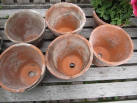Antique French terracotta flower pots
