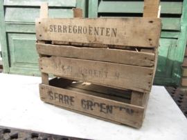 Old auction box labeled "greenhouse vegetables"