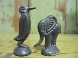 Set of two small tin animals