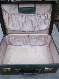 French Brocante old green briefcase
